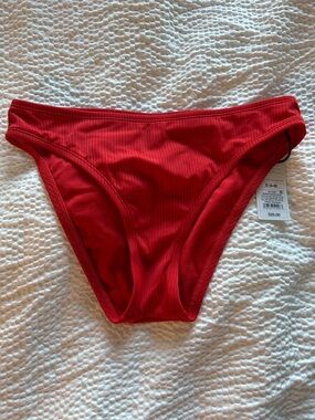 aerie Red Ribbed Bikini Brief